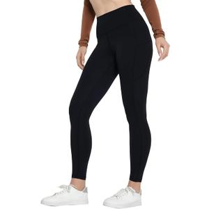 Womens Leggings High Waisted Lounge Legging 25" Inseam Gym Workout Leggings for Women Buttery Soft Yoga Pants (Black, L)