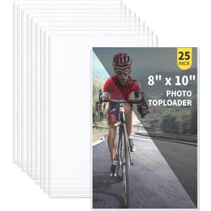 25-Pack 8 x 10 Inch Premium Toploaders - Crystal Clear Plastic Holders, Sheet Protectors for Autograph Pictures, Art (25ct 8" x 10" Photo Toploader)