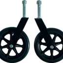 Wheelchair Accessories Caster Assembly with Aluminum Front Fork, Installing 6 Inch Solid Caster. Fit for Front Wheel Installation of Most Manual Wheelchairs and Children's Wheelchairs (Black 1 Ea)