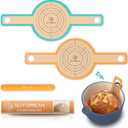GUYDREMAT Bread Sling - Perfect Silicone Baking Mat for Sourdough Bread Baking  Superior Cast in Iron Dutch Oven Liner, 2 Pieces with Storage Band in GUY DREAM Classic Pack (Green & Orange)