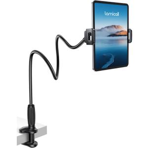 Lamicall Gooseneck Tablet Holder for Bed - [Unique Tapered Flexible Arm][Fully Adjustable] iPad Kindle Holder Stand for Reading in Bed, Tablet Mount for 4.7-13" iPad, Kindle, iPhone, Mothers Day
