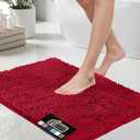 Bath Rug Mat, Thick Soft Absorbent Chenille, Quick Dry Microfiber Mats, Rubber Backing, Machine Washable Shower Floor Rugs Bathmat Runner, Bathroom Decor Accessories, 34×60in Sunset Orange