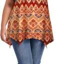 LARACE Short Sleeve Shirts for Womens Plus Size Tops Casual Summer Clothes Asymmetrical Tunic Blouses (Orange, XL)