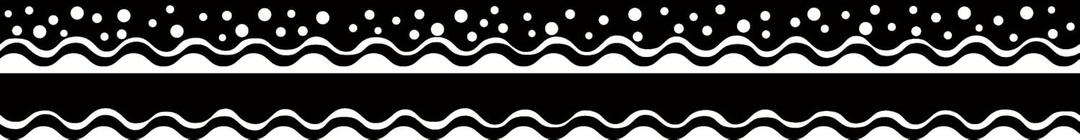 BARKER CREEK Double-Sided Scalloped Border, Happy Black, for Bulletin Boards, Reception Areas, Halls, Break Rooms, Office, School, Home Learning Decor, 2.25 x 39 (999)