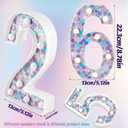 Mermaid Light-Up Number 3, LED Marquee Number for Birthday Party Decor, Mermaid Theme Glowing Number for Kids' Under the Sea Party, Baby Shower, Cumpleaños, Fiestas Decorations