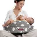 Momcozy Innovative Safety Guard Nursing Pillow - Firm & Springy Memory Foam - Stable, Ergonomic Support & Comfort - Wider Breastfeeding Cushion, Adjustable, Removable Cover, Baby Safety Certified (Cozylite, Cozylite -Cloudhug)