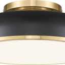 kudos Ceiling Light, 16-inch LED Flush Mount Ceiling Light, Black and Gold Finish, 30W/1900lm Light Fixtures Ceiling Mount for Bedroom,Hallway, 3000K/3700K/4500K/5100K/6000K Adjustbale, KDCL15-BK-L