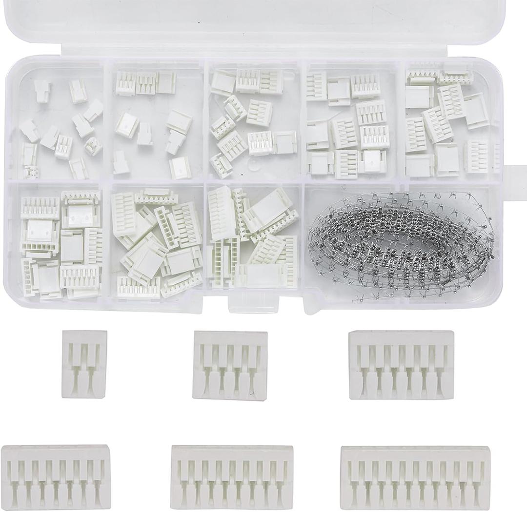 580Pcs JST GH 1.25mm Connector Kit,2/3/4/5/6/7/8/10 Pin Housing Connectors,1.25mm Pitch JST Adapter,GH 1.25mm Plug Terminal Set for 3D Printer、Flight Controller