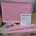 TASALON Rolling Salon Service Cart with Tray Top, Height Adjustable, Aluminum Rolling Tray Trolley for Salon Essentials, Adjustable Height for Hairstylist Tray 10 PCS Disposable Salon Tray Cover, Pink