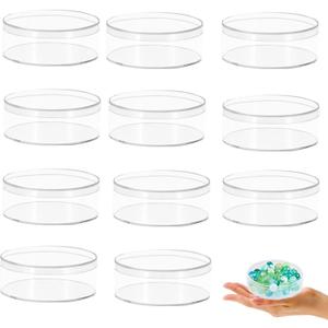KissYou Acrylic Box Clear Round Box with Lid 12 Packs Small Mini Round Container Cookie Candy Sweets Easter Party Favor Gifts Box