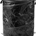 Collapsible Trash Can - 44-Gallon Portable Garbage Can Outdoor Bin with Zippered Lid for RV, Camping, Parties, or Yard Waste by Wakeman (Black)