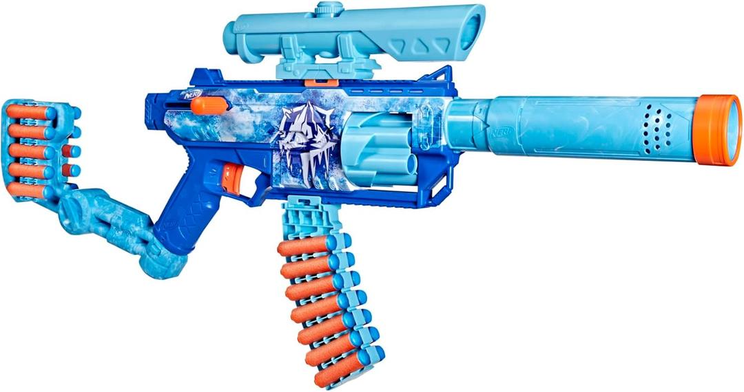 Nerf Loadout FrostFusion Blaster, 4 Interchangeable Attachment Accessories, 30 Nerf N1 Darts, Kids Outdoor Toys, Ages 8+