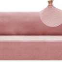 ZNSAYOTX 1 Piece Jacquard Couch Covers for 3 Cushion Couch Living Room High Stretch Sofa Cover Pets Dogs Friendly Anti Slip Thickened Slipcovers Furniture Protector (Large,New Pattern,Rose)