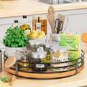 12" Lazy Susan Turntable Organizer - Oak Wood Lazy Susan for Cabinet Kitchen Countertop Dining Table Pantry Cupboard Bathroom Coffee Bar Storage Spice Rack Home Decor