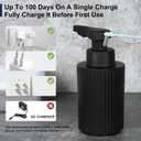 Automatic Soap Dispenser Liquid Touchless: 9oz Black Plastic - Rechargeable Electric Smart Auto Hand Soap Dispenser - Dish Bathroom Kitchen