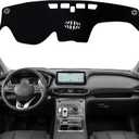 Dash Mat Cover Custom Interior Center Console Compatible with Hyundai Santa Fe SUV SE SEL Limited 2019 2020 2021 2022 2023 Dashboard mat Covers Accessories (Black Trim)