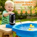 Water Table Pump,Cordless Rechargeable Pump,3 Hours Non-Stop,No Drill Installation,Durable Outdoor Water Play Accessories for Kids(Black)