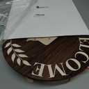 Qunclay Interchangeable Wooden Gnome Decor Holiday Seasonal Gnome Decorations with Magnet Pieces and Detachable Hats Changeable Welcome Sign for Home(Dark Brown)