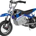 Razor MX350 Dirt Rocket Electric Bike for Kids Ages 8+, 140 lb Max Weight, Blue  24V Battery, Up to 14 Mph, 30-Min Ride Time on High Speed, Twist-Grip Throttle, Spoked Wheels w/ 12 Pneumatic Tires