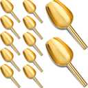 12pcs Gold Ice Scoopers for Ice Bucket, 5 Oz Candy Scoops for Candy Buffet Stainless Steel Mini Scoop Metal Food Scoops for Jars Canisters Scooping Dry Goods, Sugar, Coffee Bean, Flour, Spice
