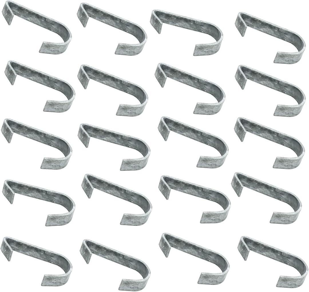 1-3/8Chain Link Fence Gate Clips, Kennel Panel Clip Bands, Chain Link Fence Latch Hardware, Chain Link Fence DIY Gate Clips, Galvanized Steel (20 Pack)