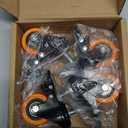 2 Inch Caster Wheels, Threaded Stem Casters Set of 4 Heavy Duty, 5/16"-18x1 (Screw Diameter 5/16", Stem Length 1"), Safety Dual Locking Industrial Castors, Wheels for Cart, Furniture