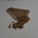 Women's Net Hollow Out Crochet Triangle Bikini Swimsuit Cover Up Wrap Scarf Sarong Adorned with Shells or Sequins