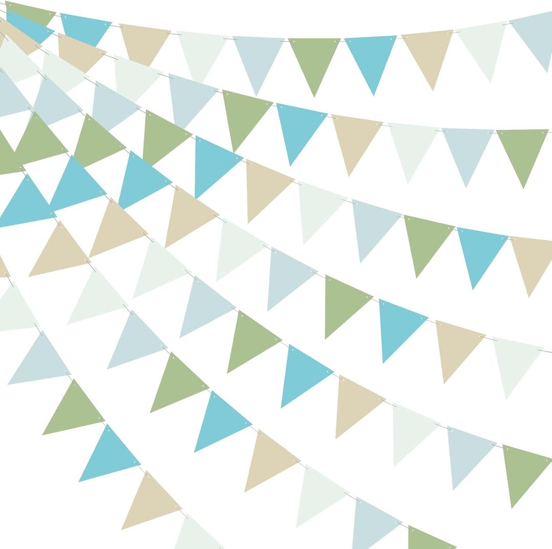 VitalCozy 4 Pcs One Silly Goose 1st Birthday Banner Triangle for Boy First Birthday Party Decoration Sage Green White Olive Green Wild One Jungle Funny Goose Baby Shower Party Supplies