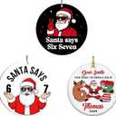 3PCS 67 Meme Funny Christmas Ornaments 2025, 6 7 Ornament, Santa Ornaments for Christmas Tree, 6 7 Acrylic Ornament, 67 Gifts for Teen (A)