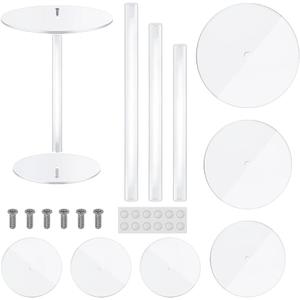 3Pcs Clear Acrylic Cake Stand for Dessert Table Round Cake Stands Cupcake Candy Display Decoration Wedding