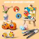 24 Acrylic Paint Markers, Waterproof Paint Pens Brush Tip with No-Bleed Automatic Ink, Fabric Markers for Rock, Metal, Glass, Wood, Canvas, Ceramic, Plastic, DIY Craft, Art Supplies