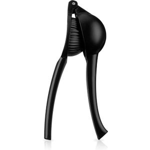 Viski Black Citrus Press, Citrus Juicer, Lemon Squeezer for Cocktails, Bar Accessories, Matte Black Lime Juicer, Metal, Set of 1