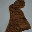 Efavormart Cinnamon Brown Spandex Stretch Fitted Folding Chair Cover - 160 GSM, 1 Pack