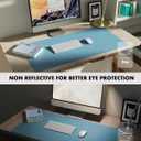 YSAGi Double-Sided Desk Mat, Eco Cork & Leather Desk Protector, Large Mouse Pad & Writing Pad for Office/Home (Sea Blue+Cork, 47.2" x 23.6")