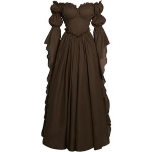 Vibsion Medieval Renaissance Costume Dress Regency Dresses for Women Victorian, Size: Small-Medium