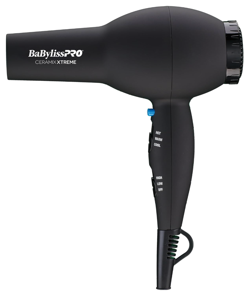 BaBylissPRO Ceramix Xtreme Hair Dryer, 2000Watt Professional Blow Dryer with Concentrator Nozzle, 6 Heat/Speed Settings, For All Hair Types