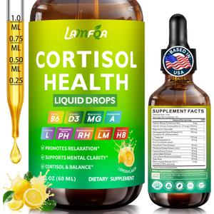 13 in 1 Cortisol Reducer for Women - Cortisol Supplements with Magnesium Glycinate, Ashwagandha, L-Theanine, Supports Stress Relief, Sleep, Hormone Balance & Mood, Fast Absorbing Formul (Lemon Flavor)