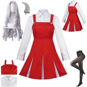 Anime Cosplay Costume Outfit Anime Red Dress Uniform Suit Full Set Women Halloween (Medium)