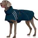 FUAMEY Dog Cold Weather Coats,Dog Winter Jackets for Large Dogs Warm Dogs Coat with Reflective Strips Waterproof Pet Snowsuit Thick Paded Pets Vest for Labrador Golden Retriever Blue 2XL