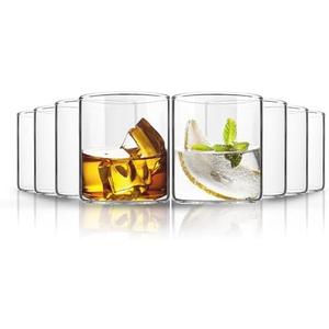 LAVAUX DESIGNS Lowball Drinking Glasses Set of 8 | 12 oz Capacity | Thin And Light Borosilicate Tumblers Can Be used For Drinking Beer, Cocktail, Water,Whiskey,Milk, Coffee, Juices etc | (12 oz)