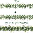 Artificial Eucalyptus Garland with Morning Glory Flowers, 2 Pack Faux Eucalyptus Leaves Greenery Garland Hanging Vines for Wedding Party Backdrop Mantle Table Arch Wall Decor, 6 FT Indoor Outdoor