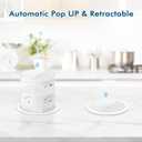 BTU Pop Up Outlet for Countertop with 15W Wireless Charger, 20W USB C Fast Charging & 4 AC Outlet, 3 1/2 Hole Desk Charging Station Pop Out Outlet for Office, Conference, Kitchen Use