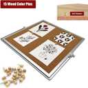 Desktop Cork Board, Double Sided Bulletin Board Message Board with 15 PCS Push Pins, Decorative Pin Board Perfect for Home School Office Decor