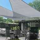 LOVE STORY 10' x 10'x 14' Right Triangle Silver Sun Shade Sail Canopy UV Block Cover for Outdoor Patio Garden Backyard
