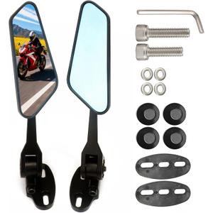 Motorcycle Mirrors Wing Adjustable Rearview Mirror for CBR1000RR CBR250RR CBR600RR Ninja 250 300 400 400R 650 ZX-10R ZX-14 Fairing Modified Foldable Side Mirrors