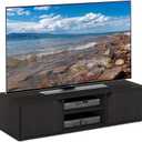Furinno CLASSIC TV Stand, Petite 2-Tier Entertainment Center with Open Shelf and Door Cabinets, TV Console for TV up to 55 Inch, for Living Room, Bedroom, Espresso