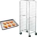 VEVOR Bun Pan Rack, 20-Tier Commercial Bakery Racks with Brake Wheels, Aluminum Racking Trolley Storage for Half & Full Sheet, Speed Rack For Kitchen Home, Bread Baking Equipment, 26"L x 20.4"W x 70"H