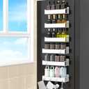 HuggieGems 6 Pack Magnetic Spice Rack Organizer for Refrigerator and Oven, White Fridge Organizers and Storage for Kitchen