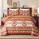 Tyrot Burnt Orange King Size Comforter Set  3 Piece Boho Aztec Western Bedding Sets, Soft Lightweight Comforter for All Seasons, Southwestern Style, 1 Comforter & 2 Pillow Shams