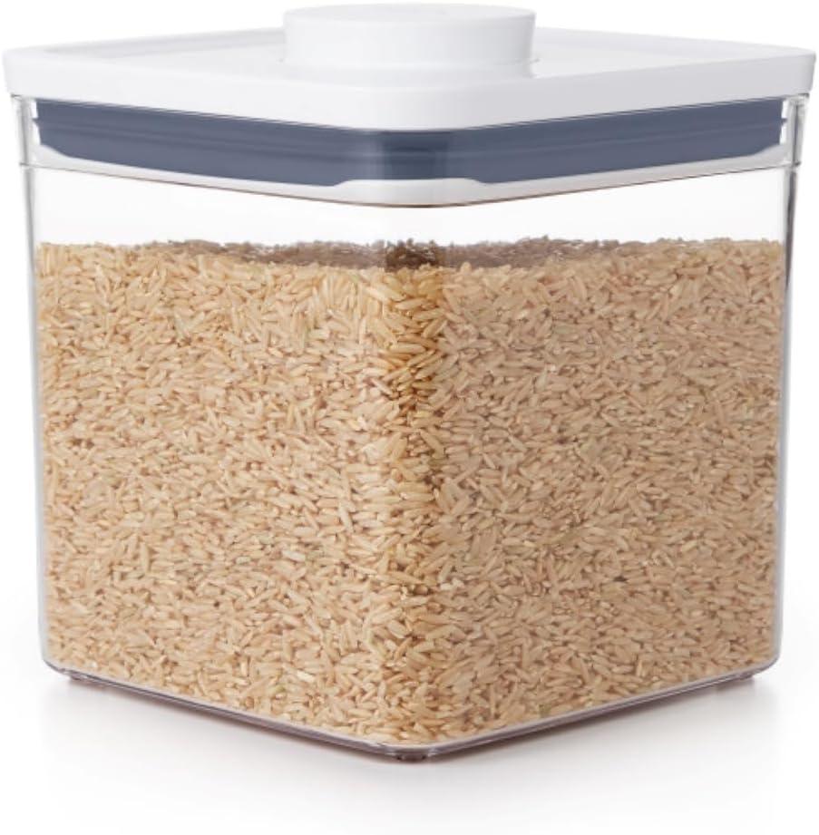 OXO Good Grips POP Container - Airtight Food Storage - Big Square Short 2.8 Qt Ideal for 5 lbs of sugar, cookies or crackers (White)